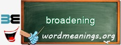 WordMeaning blackboard for broadening